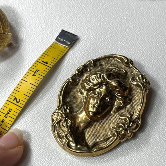 Vintage Gold Tone Brooch Bundle Capri  Amber stones - Picture 4 of 16